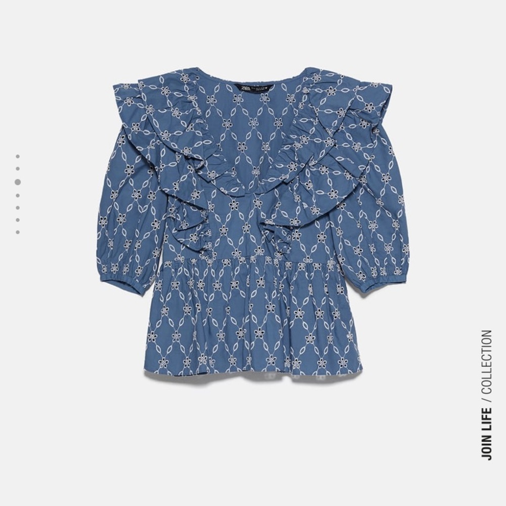 NWT Zara eyelet ruffle top